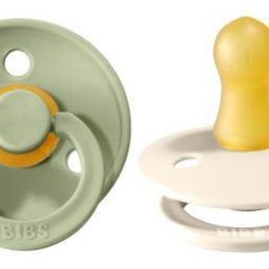 2 Pack BIBS Latex Pacifiers - 0-6m - Sage/Ivory